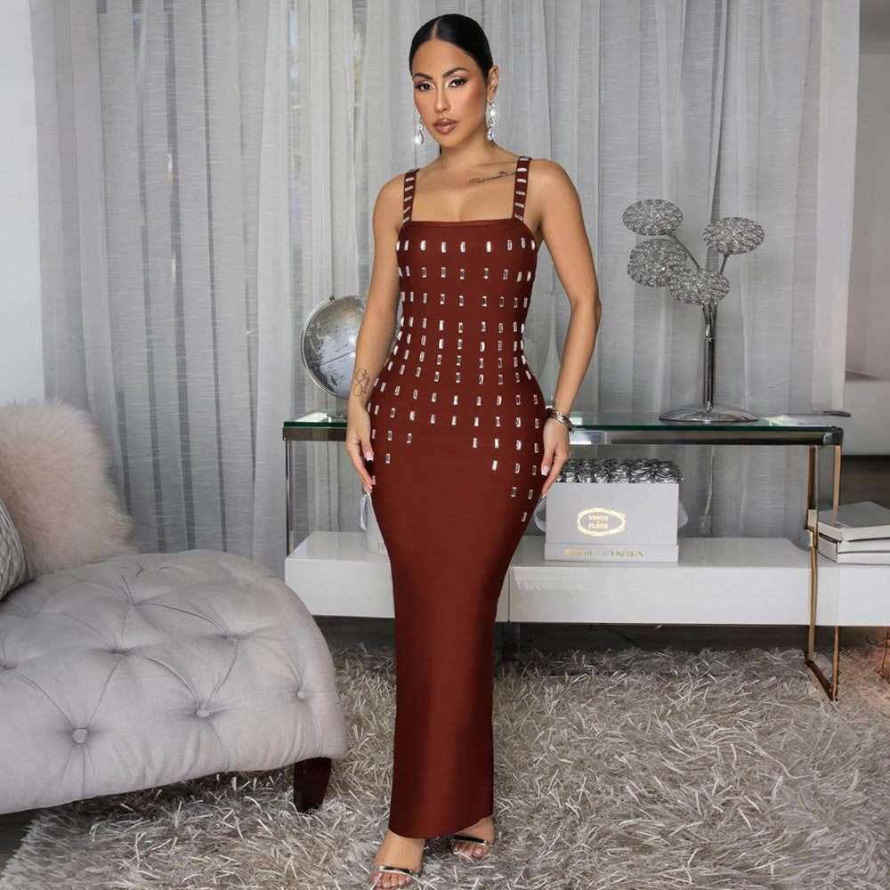 Rhinestone Strap Bodycon Mini Dress