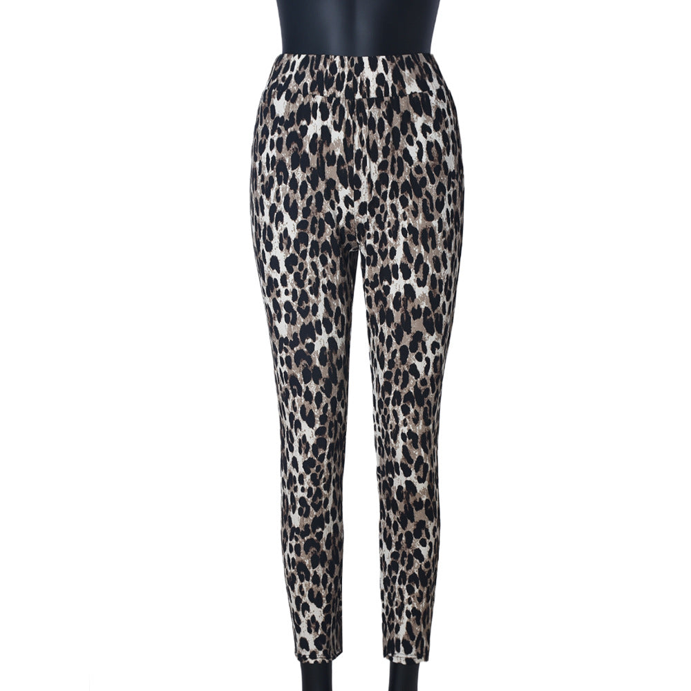 Women's High Waist Leopard Stretch Leggings