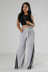 Color Block High Waist Wide Leg Sweatpants