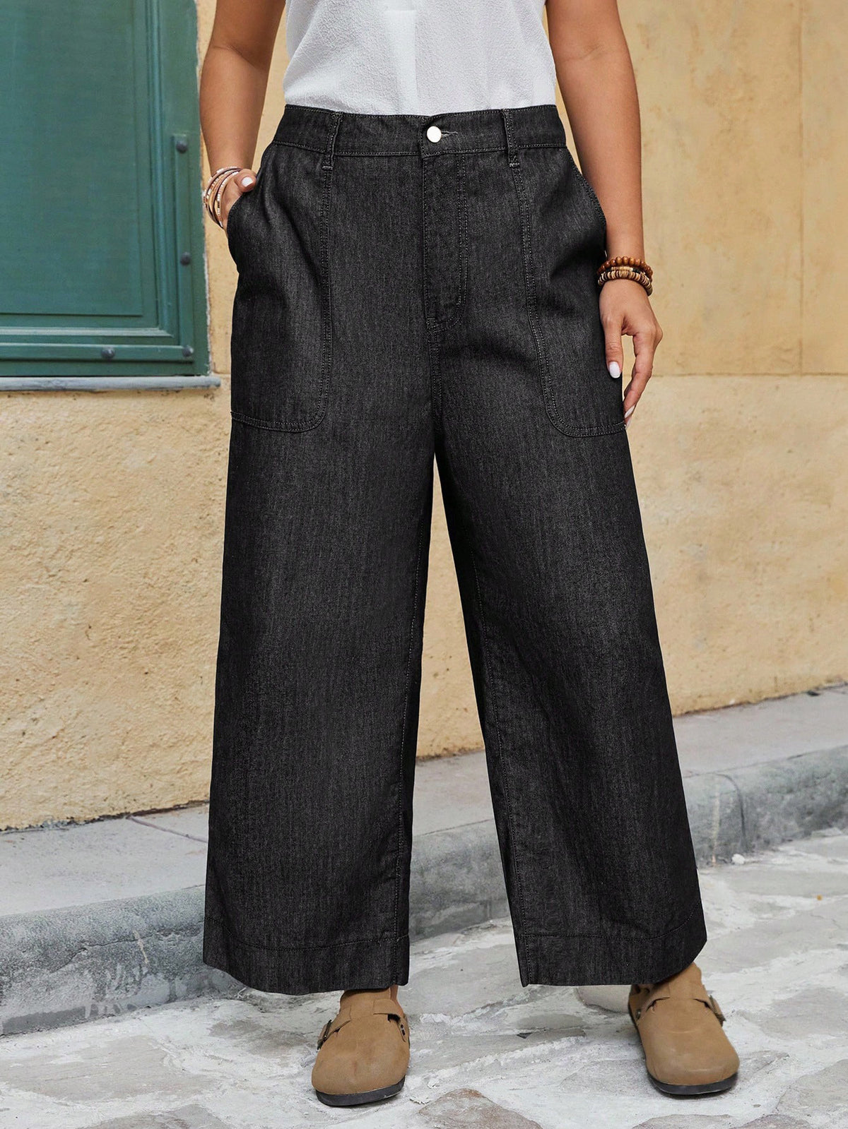 Women's Plus Size High Waist Wide Leg Jeans