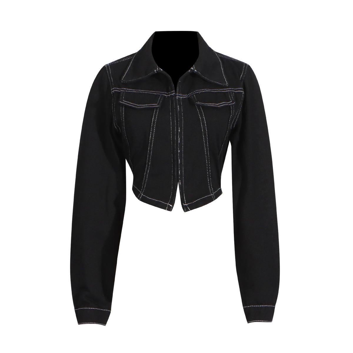 Casual Cropped Denim Jacket