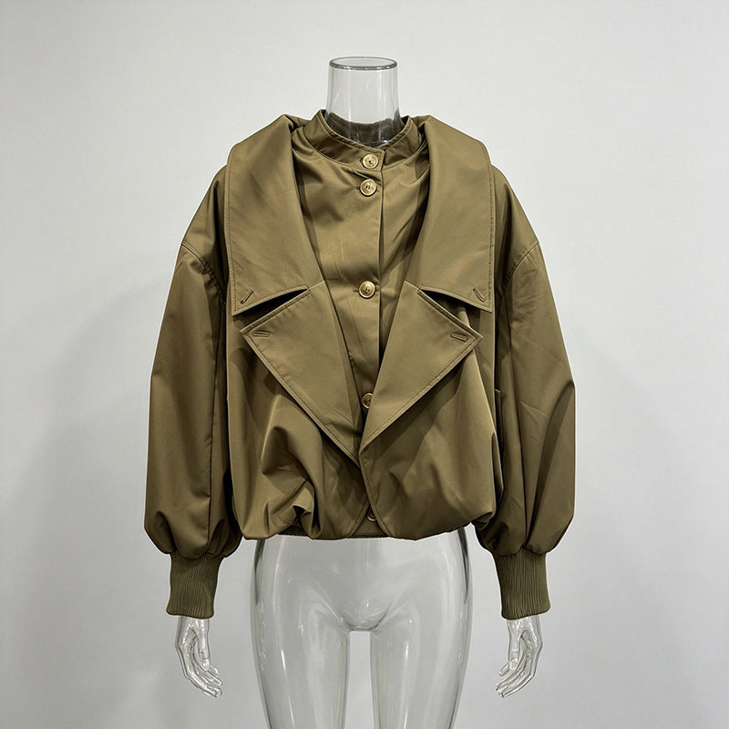 Layered Balloon Sleeve Cropped Jacket-boutique