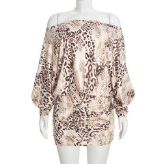 Off Shoulder Leopard Bodycon Dress