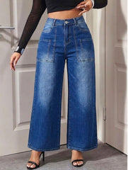 Women's High Waist Vintage Wide Leg Jeans