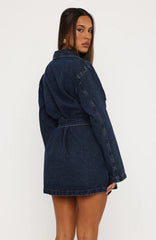 Belted Midi Denim Trench Coat