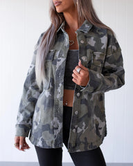 Camo Print Oversized Jacket