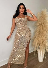 Women's Sexy Sequin Maxi Swimsuit Cover Dress