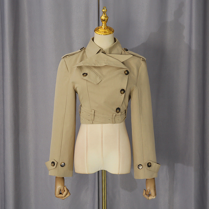 Double Breasted Belted Trench Jacket-boutique