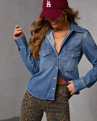 Button Front Denim Shirt