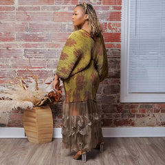 African Print Pleated Floral Maxi Dress