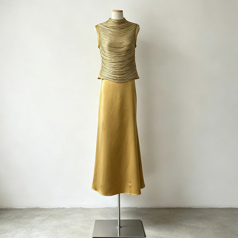 Sleeveless Top and A Line Maxi Skirt Set-boutique