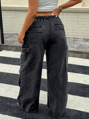 Women's Plus Size Multi Pocket Cargo Jeans