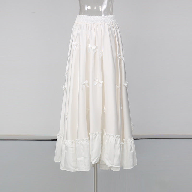 Bow Corset Waist Maxi Skirt