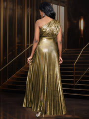 Women's Backless Pleated Maxi Party Dress