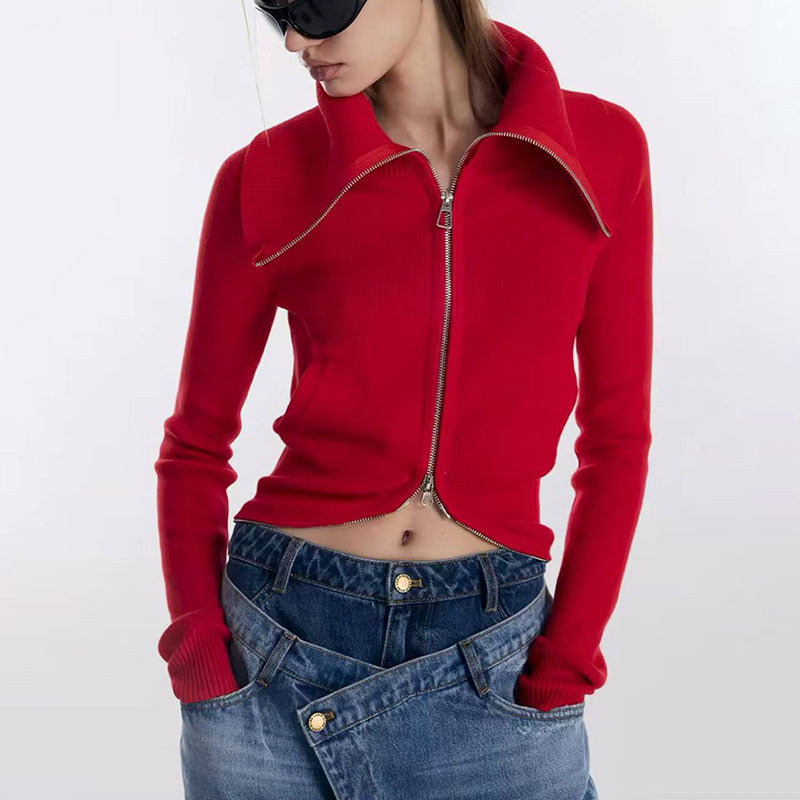 Slim Fit Collared Cropped Jacket-boutique