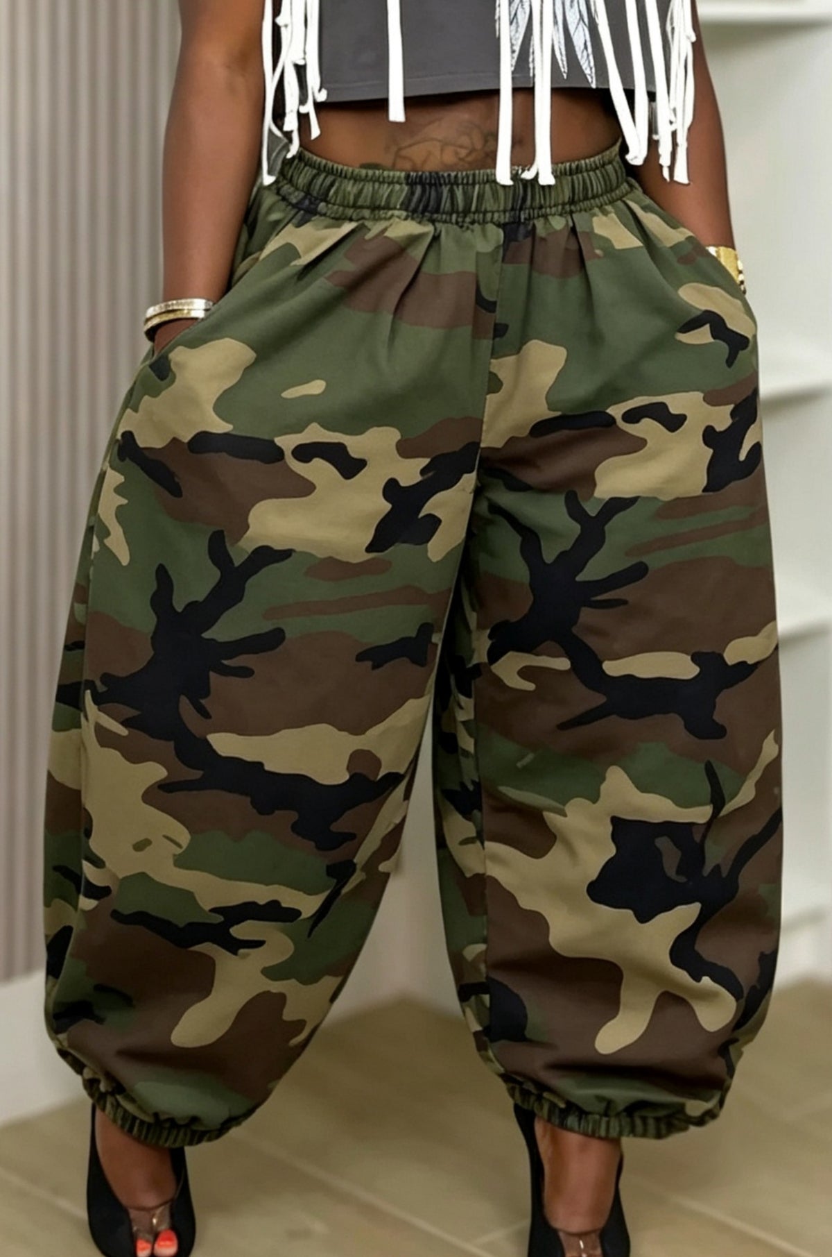 Vintage Camo Denim Balloon Pants
