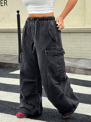 Women's Plus Size Multi Pocket Cargo Jeans
