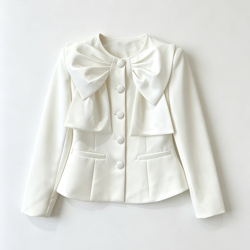 Women's Bow Tie Cropped Jacket-boutique