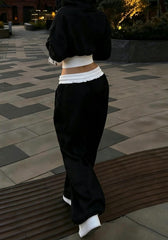 Color Block Streetwear Top and Pants Set