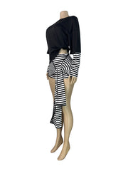 Layered Look Top and Tie Waist Shorts Set