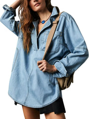 Slim Fit Long Sleeve Denim Shirt