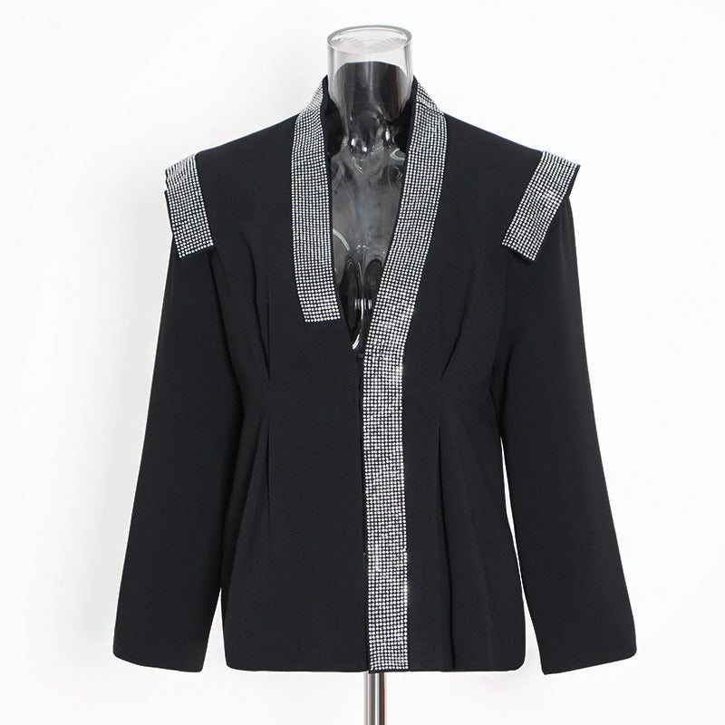Rhinestone Patchwork Oversized Blazer-boutique