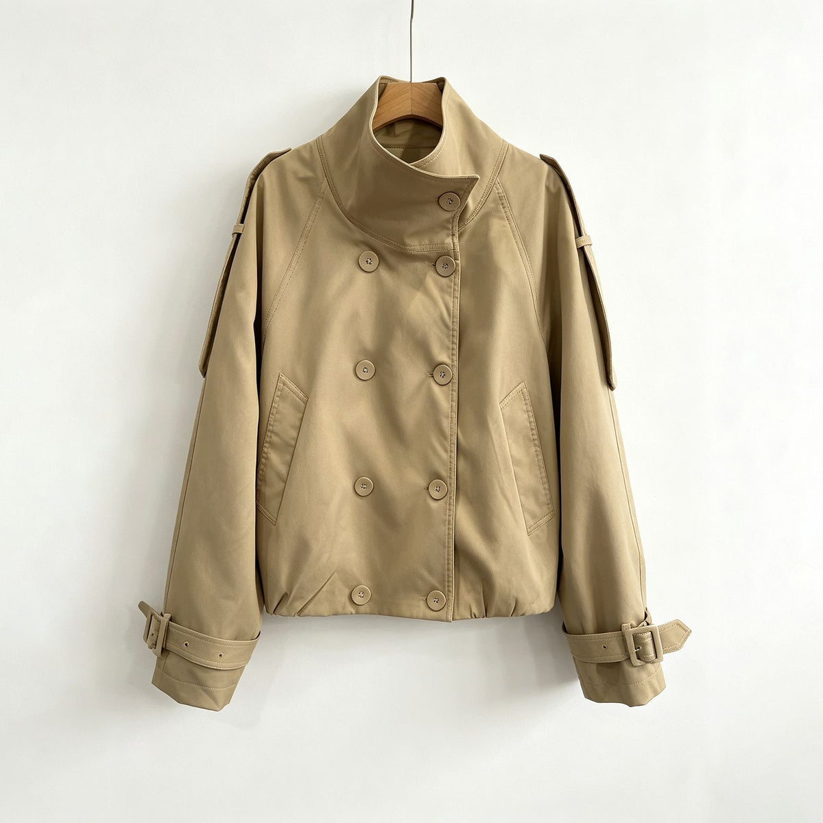 Convertible Stand Collar Relaxed Short Jacket-boutique