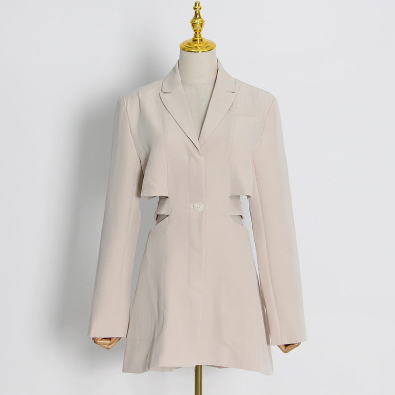 Cutout Waist Tailored Blazer-boutique
