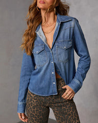 Button Front Denim Shirt