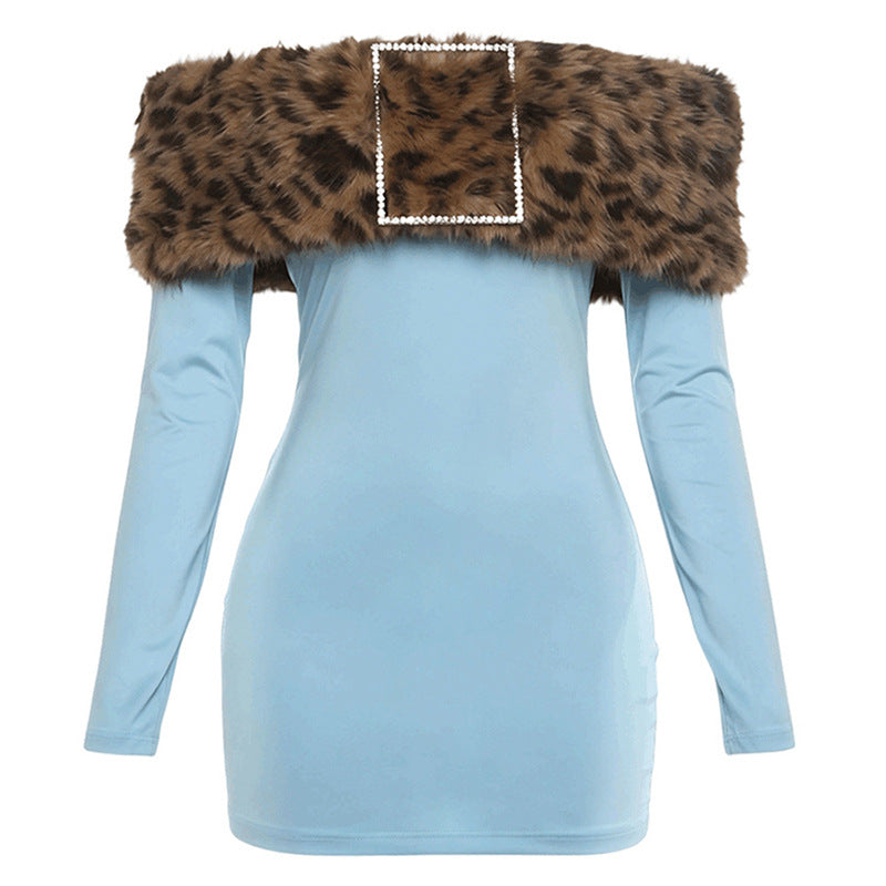 Off Shoulder Leopard Bodycon Dress