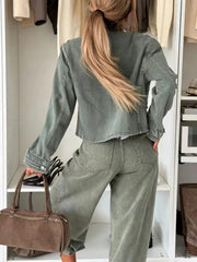 Button Detail Relaxed Utility Jacket