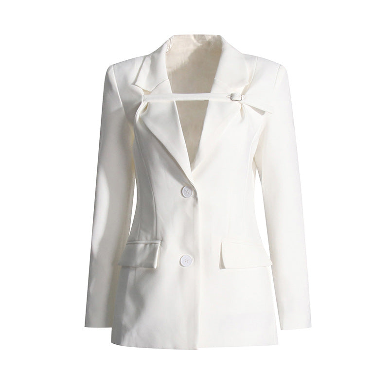 Slim Fit Long Sleeve Tailored Blazer-boutique