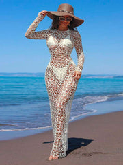 Women's Sheer Mesh Beach Cover-Up Dress