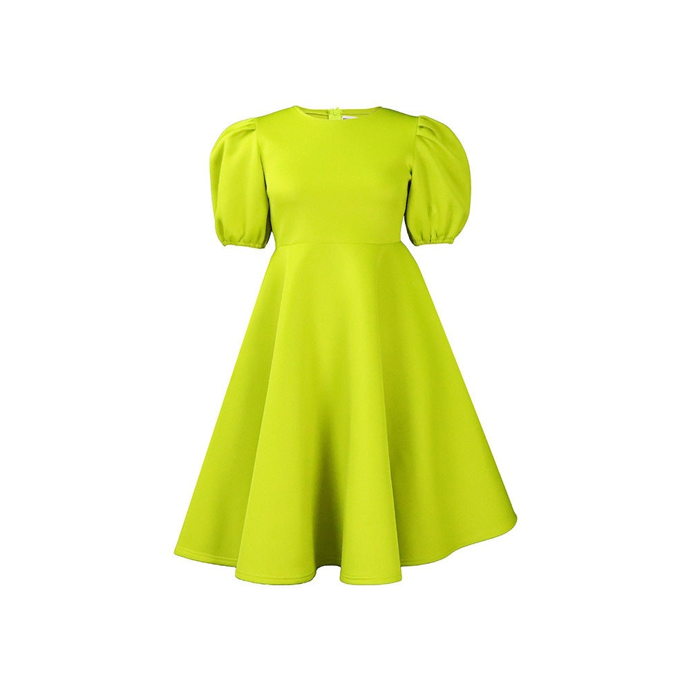 Puff Sleeve Bodycon Midi Dress