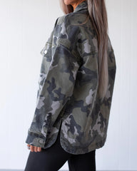 Camouflage Print Relaxed Jacket