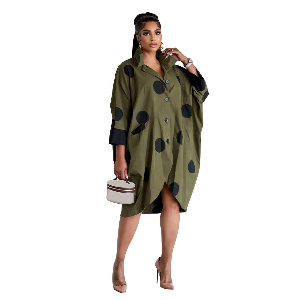 Fashion Print Loose Shirt Dress