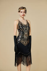 Sequin Fringe Spaghetti Strap Flapper Dress