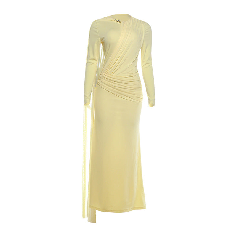 Draped Ruched Bodycon Dress