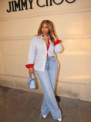 Contrast Stripe Collared Shirt