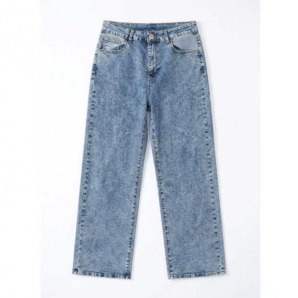 Vintage Wash Relaxed Straight Leg Jeans