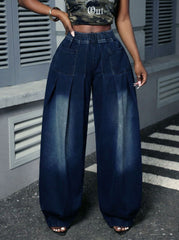 Women's Plus Size Pleated Balloon Jeans