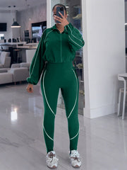 Color Block Track Jacket and Pants Set