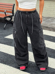 Women's Plus Size Multi Pocket Cargo Jeans