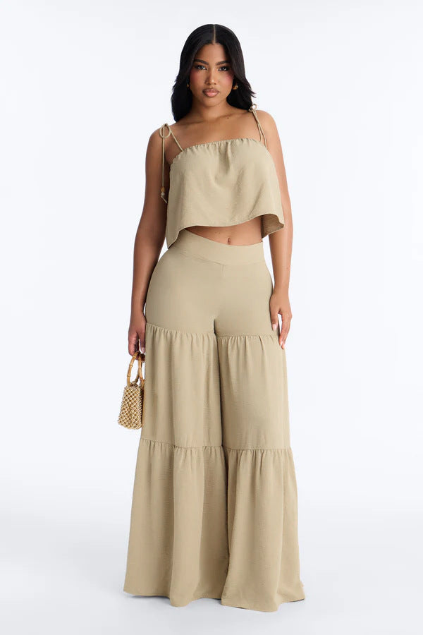 Camisole Top and Wide Leg Pants Set
