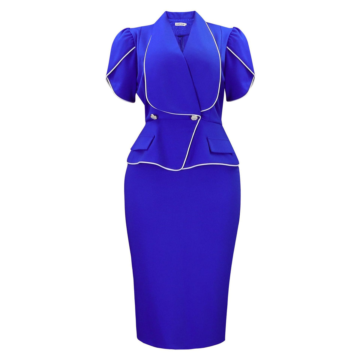 Collared Two Piece Look Bodycon Dress