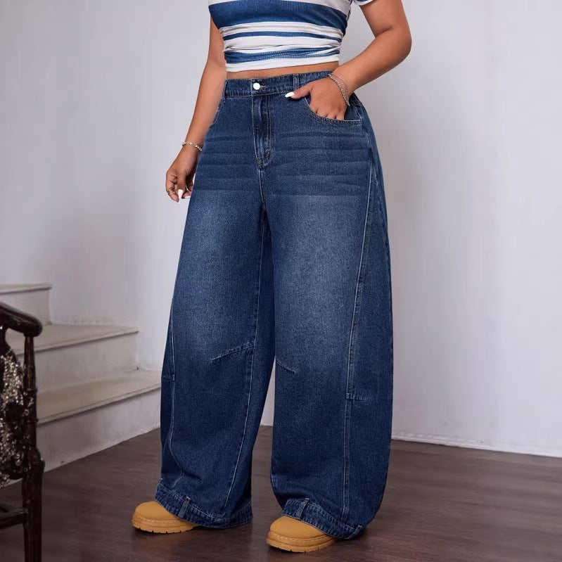 Women's Plus Size Vintage Wide Leg Jeans