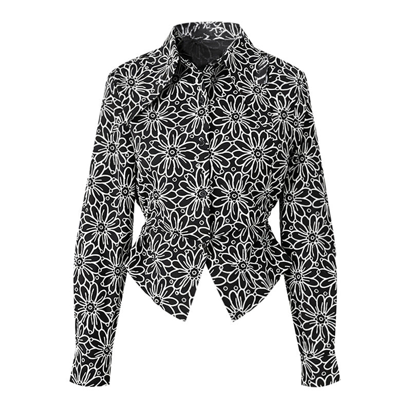 Floral Embroidered Asymmetric Blouse-boutique