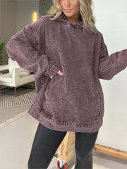 Oversized Hooded Denim Sweatshirt