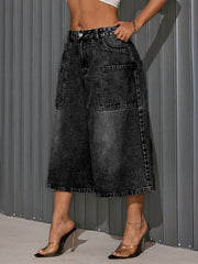 Women's Vintage Wide Leg Denim Bermuda Shorts