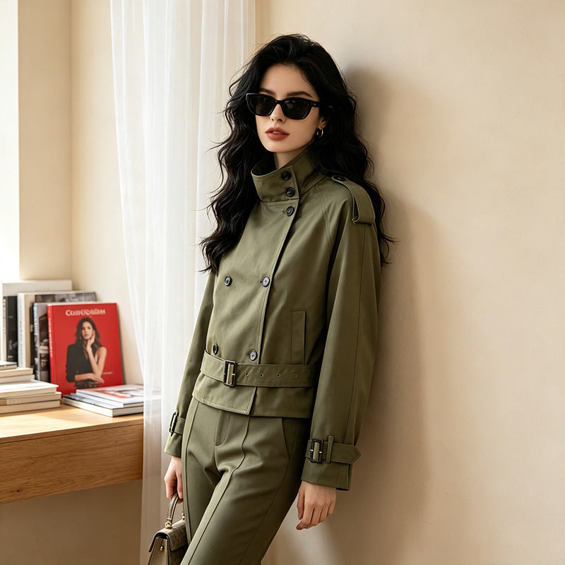 Women's Vintage Double-Breasted Trench Coat -boutique